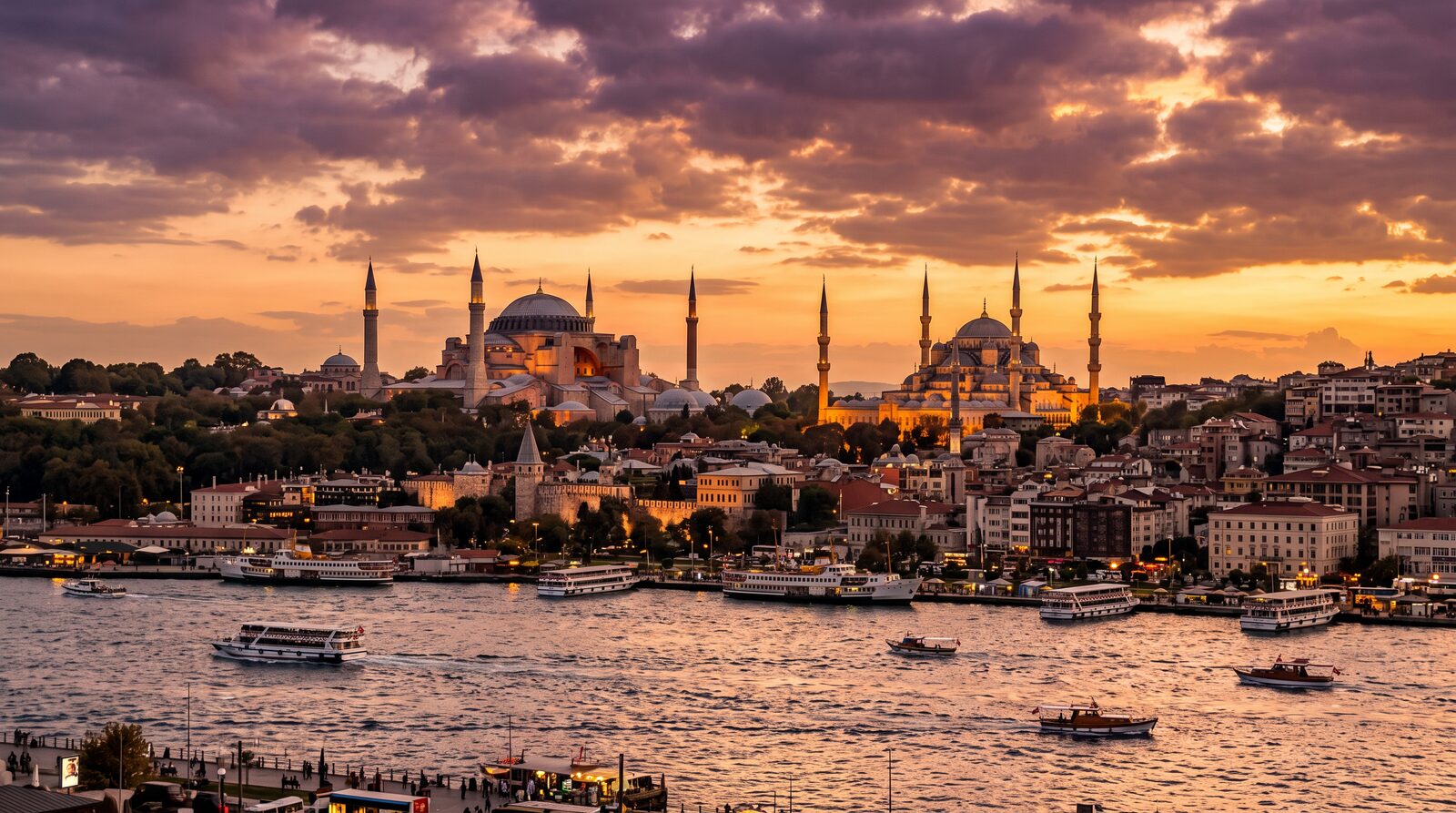 伊斯坦布尔金色黄昏——蓝色清真寺与博斯普鲁斯海峡 — Turquaz Tour 土耳其旅游